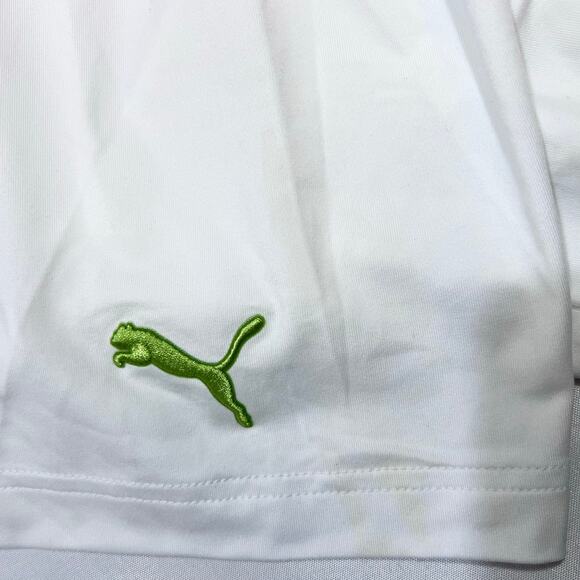 Puma Polo Shirt Tequila Patron Mens XXL White Green Polyester Stretch Golf New - Picture 5 of 10